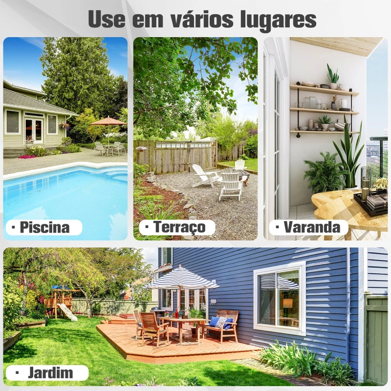 Outsunny Conjunto de Mesa e Cadeiras de Jardim Conjunto de Móveis de Exterior Dobráveis 61,6x61,6x74 cm e 57x44,5x81 cm  Preto