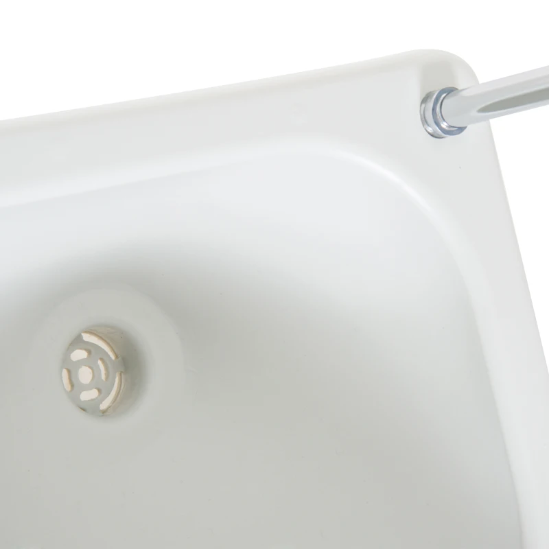 Outsunny Lavatório Portátil para Campismo com Depósito de Recuperação de Água e Dispensador de Sabão 83x50x103 cm Cinza Claro