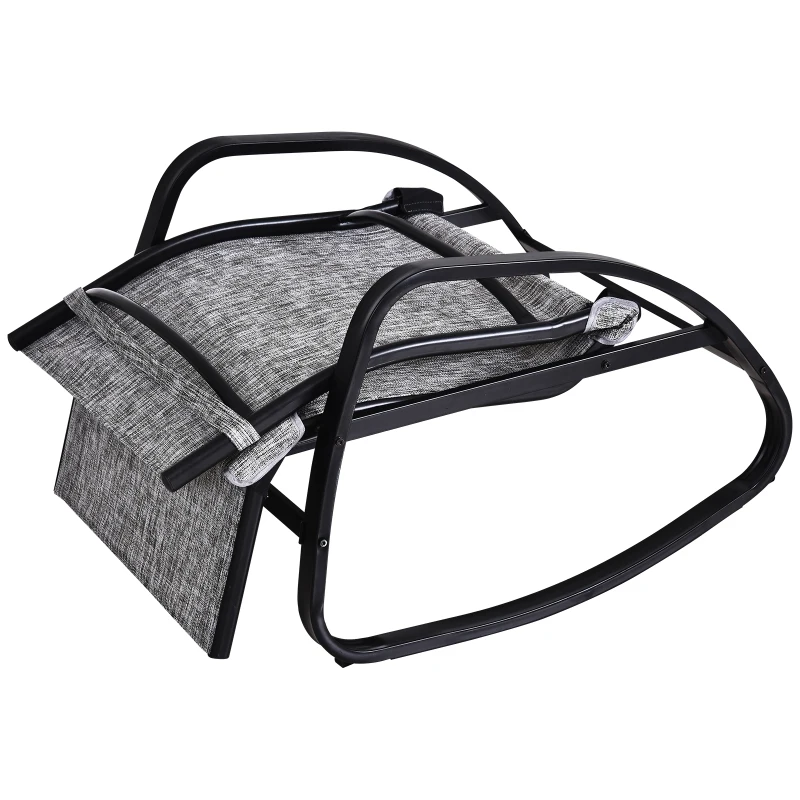 Outsunny Espreguiçadeira de balanço com encosto e apoio para pés Ajustável 69x64x108 cm cinza