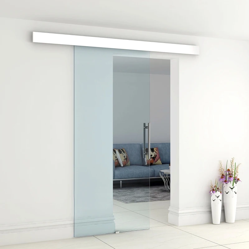 HOMCOM Porta de Correr Portas de Interior 75x210 cm transparente