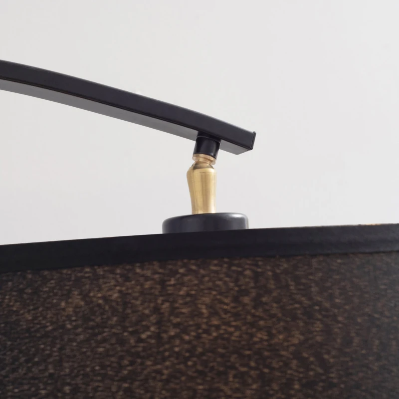 HOMCOM Candeeiro de Pé em Forma de Arco Moderno com Ecrã Suspenso de Tecido Suporte para Lâmpada E27 Máx.40W para Sala de Estar Dormitórios Estúdio 100x43x177cm Cinza e Marrom