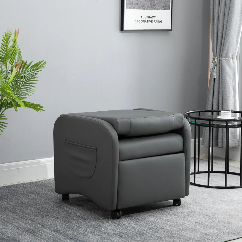 HOMCOM Poltrona Relaxante Reclinável Dobrável até 120 ° Couro PU