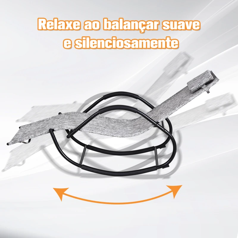 Outsunny Espreguiçadeira de Balanço de Jardim com Apoio para os Braços Almofada para a Cabeça Removível 160x61x79cm Cinza
