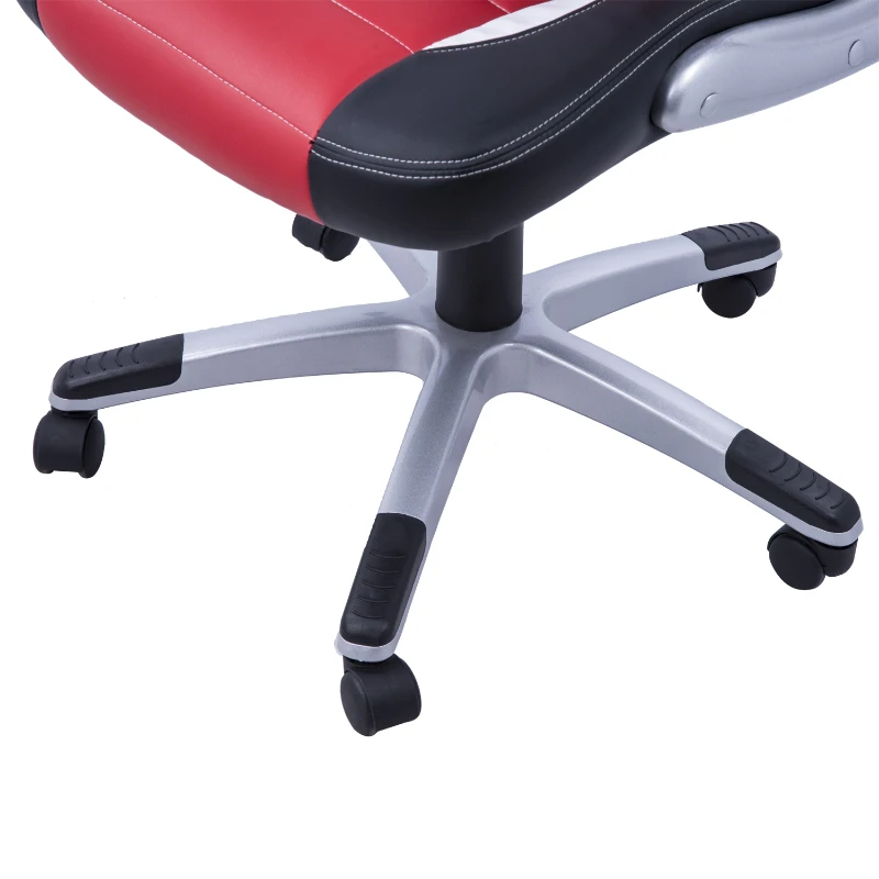 Cadeira de Escritório Racing Desportiva para Gabinete tipo Cadeira Executiva modo giratório- Preto Vermelho Branco
