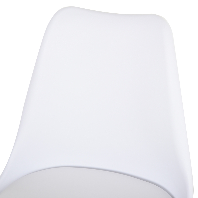 HOMCOM Conjunto de 2 cadeiras de jantar com pés de madeira maciça 47x55x80 cm Branco