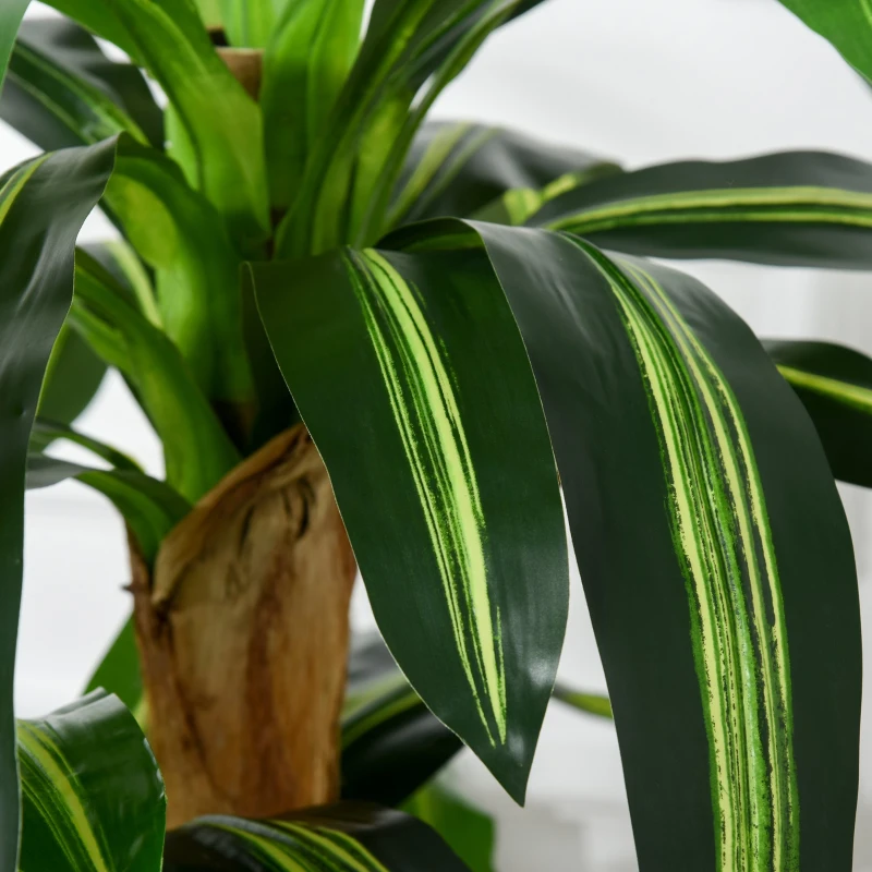 Outsunny Planta Artificial Decorativa Dracaena com Pote Árvore Sintética 66 Folhas Ø20x160 cm Verde