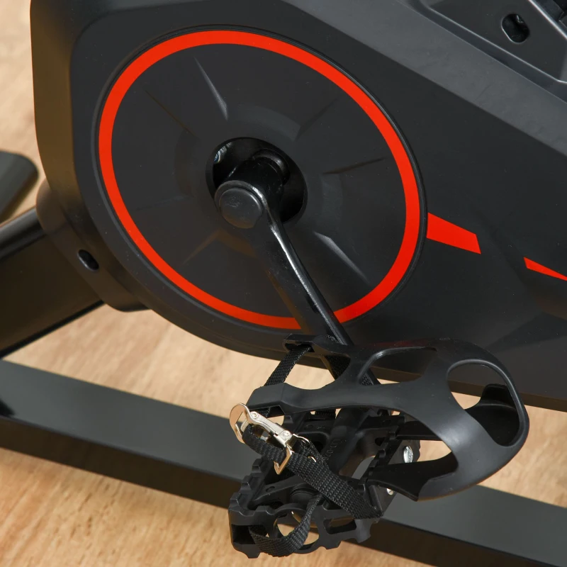 HOMCOM Bicicleta Estática Spinning com Monitor LCD Volante de Inércia de 6kg Assento e Guidão com Altura Ajustável Resistência Regulável 85x46x114cm Preto e Vermelho