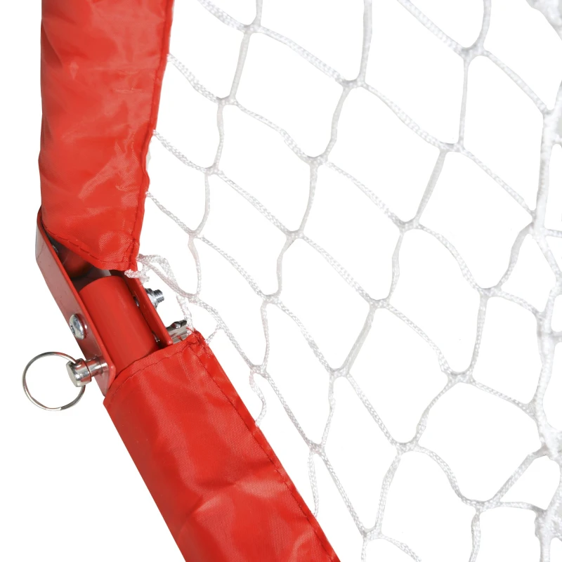 HOMCOM Conjunto de 2 balizas de futebol dobráveis com rede Tetrolon 90x36x 60cm vermelho