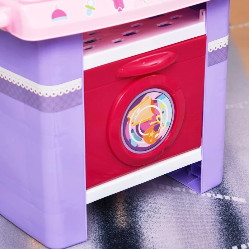 HOMCOM Conjunto médico infantil, conjunto médico de brinquedo, conjunto de simulação de enfermagem para crianças acima de 3 anos, 28 peças, brinquedo educacional 52 x 30,5 x 72cm rosa
