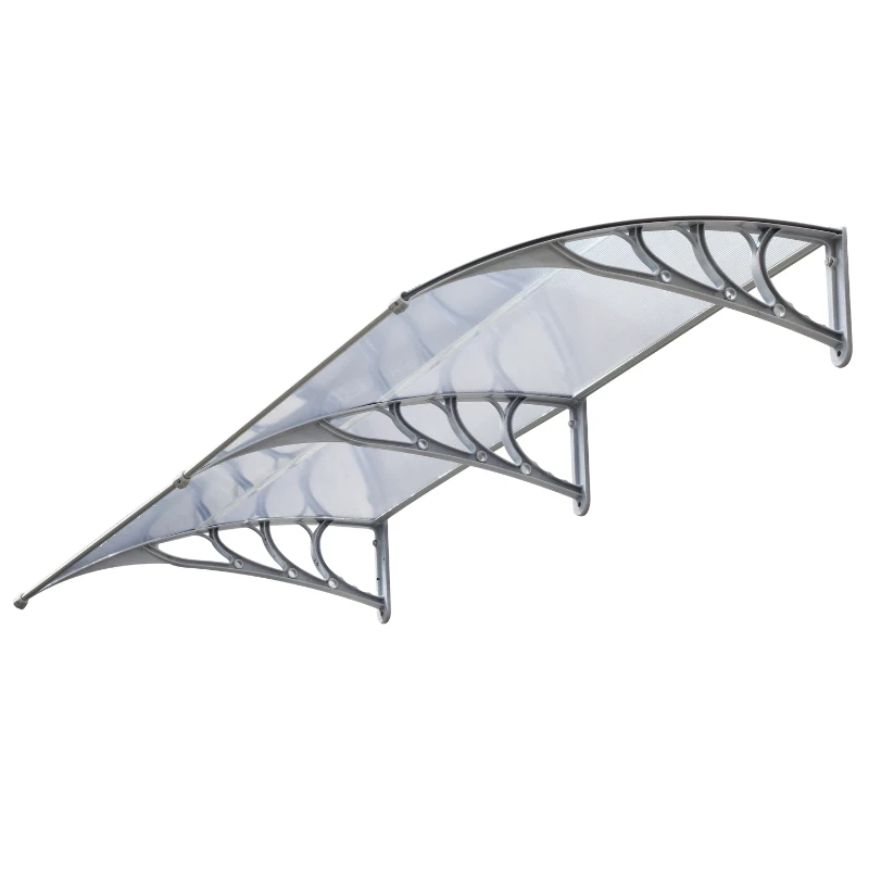 Outsunny Alpendre para Portas e Janelas com Proteção contra Sol e Chuva - 200 x 100 x 28 cm