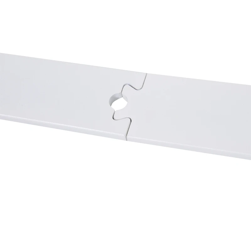 HOMCOM Ferragens para Porta Corredeira Kit de Acessórios para Porta Corredeira de Madeira com Guia de Chão Trilho de Aço de Carbono Branco