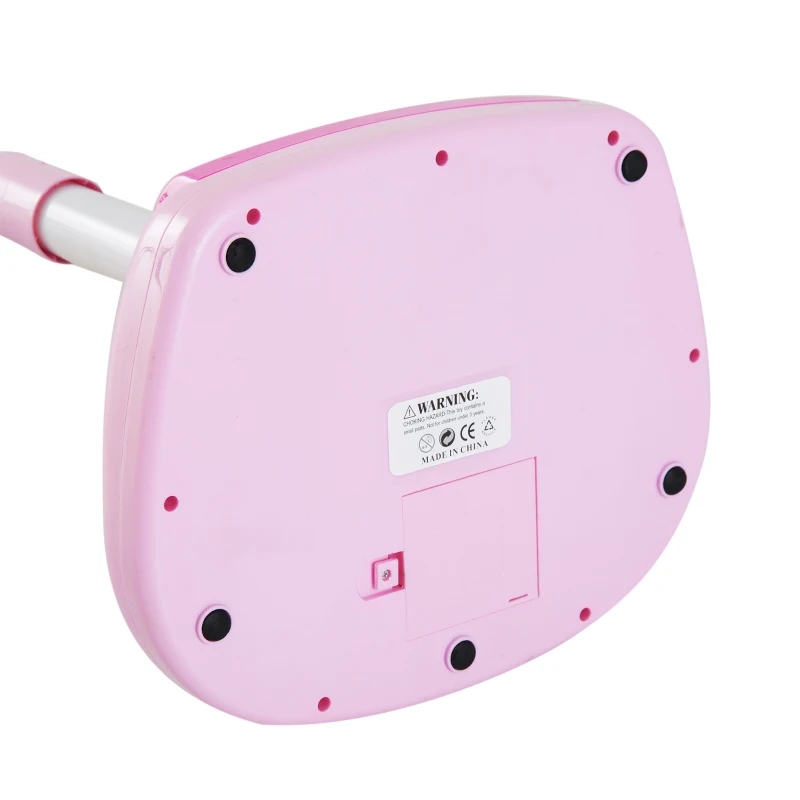 HomCom Microfone Infantil com Pé Karaoke Máquina de alta voze Altura ajustável com Conector de MP3 Luzes Sons