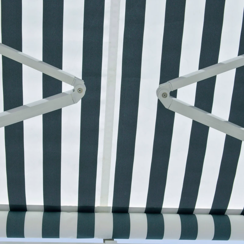 Outsunny Toldo Elétrico Retrátil 300x250cm com Função Manual com Manivela e Controle Remoto para Portas Janelas Verde e Branco