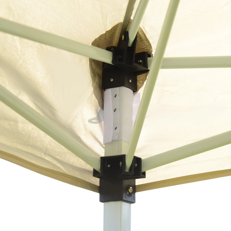 Outsunny Tenda Dobrável para Jardim com 6 Cortinas Rede Mosquiteira e Bolsa de Transporte 591x297x255 cm Creme e Preto