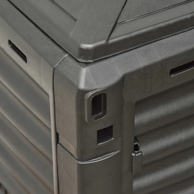 Outsunny Compostor Orgânico de 300L de capacidade para a Produção de Fertilizante de Jardim com 48 Respiradouros 60,5x60,5x81,5cm Preto