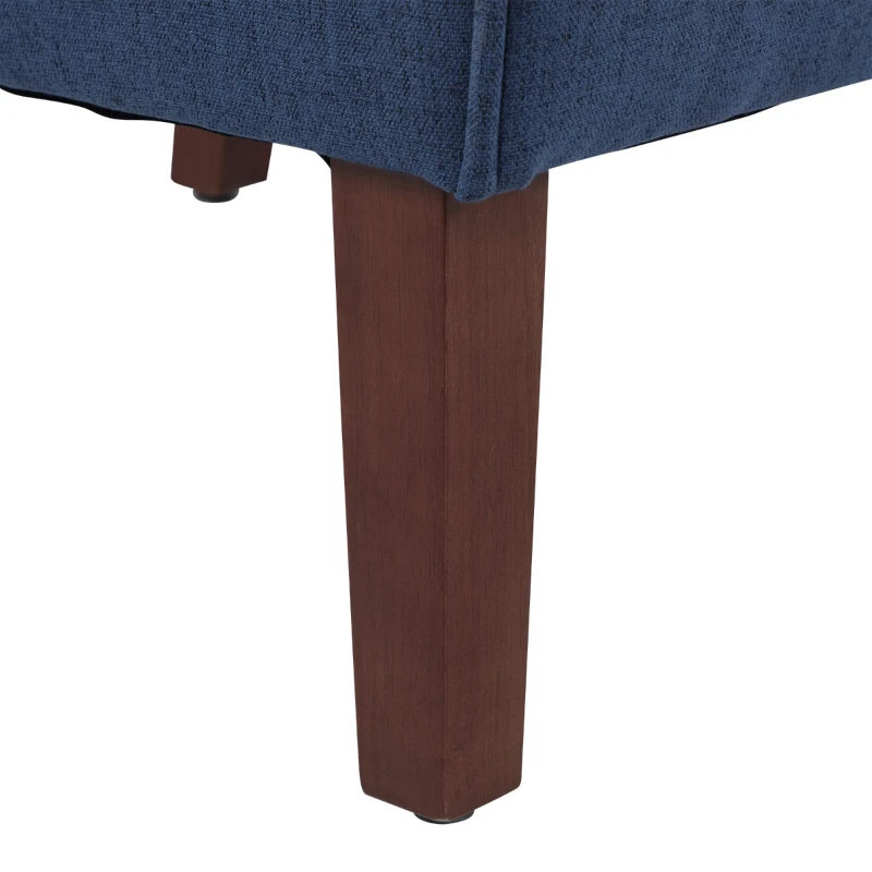 HOMCOM Poltrona de jantar Sala de estar sem braços Cadeira individual com assento acolchoado e pernas de madeira 57x76x83,5 cm Azul