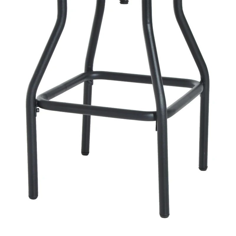 HomCom® Tamborete de Bar Redondo de Madeira Pinho Altura Ajustável 15cm