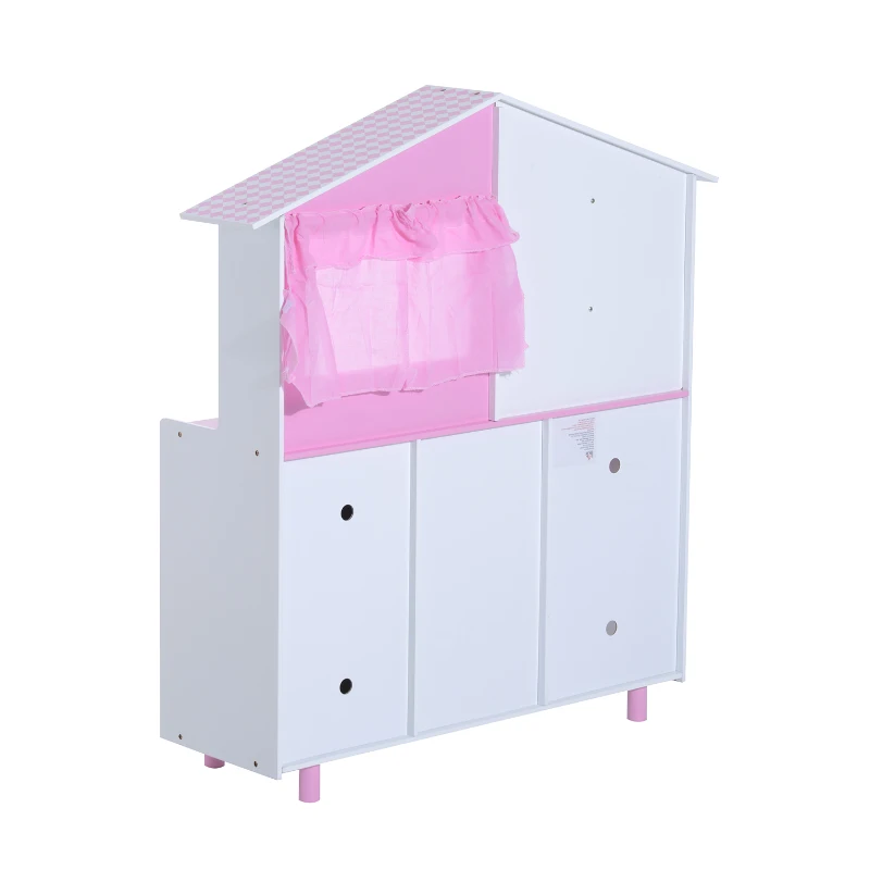 HomCom Cozinha Madeira Jogo para crianças +3 Anos Rosa110x32.5x99cm