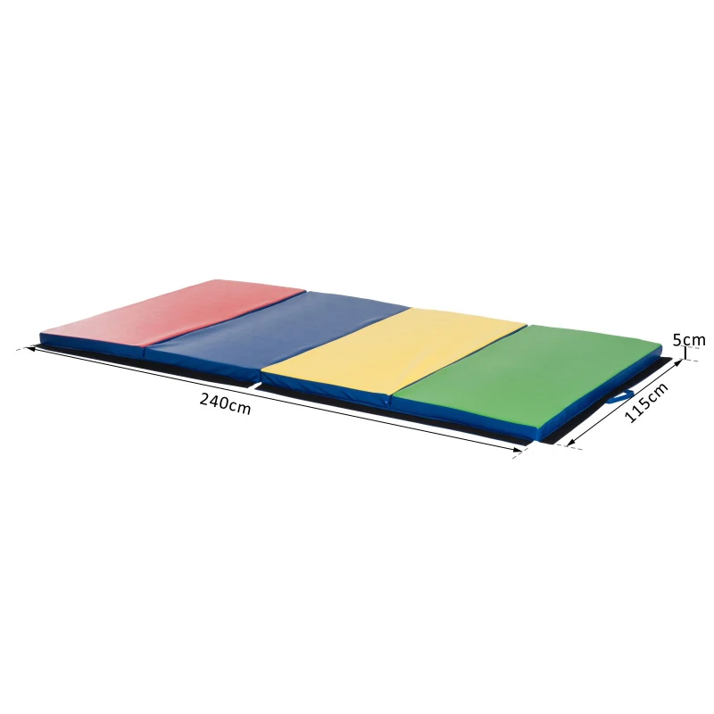 Colchão de Ginástica Dobrável em 4 partes para Ioga/Ginásio 245 x 120 x 5 cm