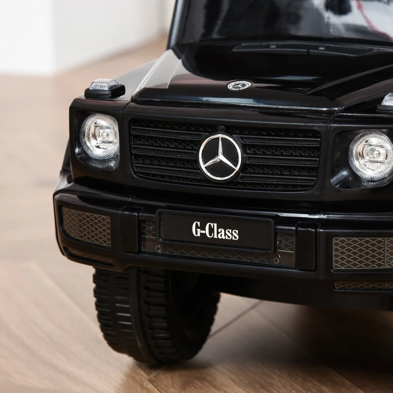 HOMCOM Carro de Passeio Carro Andador para Crianças acima de 12 Meses Mercedes G350 com Buzina Capô Removível Encosto e Suporte de Proteção 85,5x40,5x95cm Preto