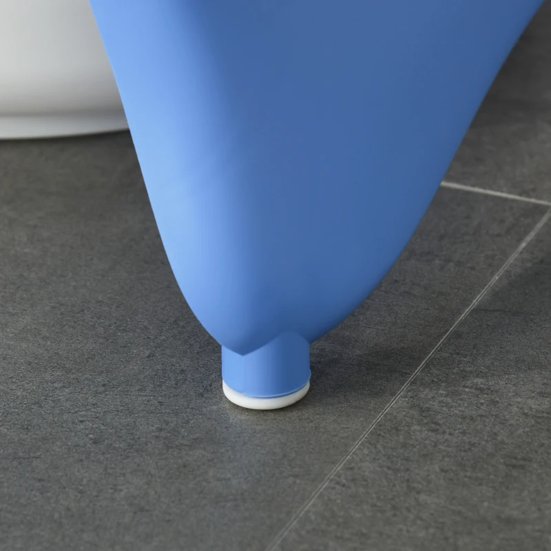 HOMCOM Banheira para Bebé Recém Nascido até 3 Anos Dobrável 30 Litros com Tampa Termossensível e Almofada Confortável Almofadas Antiderrapantes 81,5x50,5x23,5cm Azul e Branco