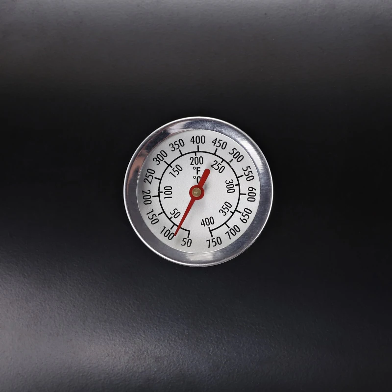 Outsunny Barbecue a Carvão de Mesa Compacta com Termômetro e Alças para Jardim Exterior Campismo 50x35x39 cm Preto