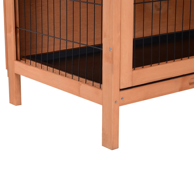 PawHut Coelheira Madeira de Exterior  2 Níveis  136,4x50x93 cm