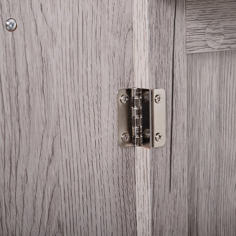 kleankin Armário para Lavatório Pousar com 2 Portas Móvel para Casa de Banho Compacto 60x30x70cm Madeira Acinzentado