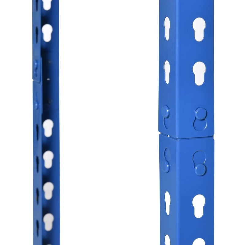 HOMCOM Estante Metálica de Armazenamento 80x40x182cm com 5 Prateleiras Altura Ajustável Carga Máxima por Prateleira 300kg para Armazenamento Garagem Oficina Azul e Laranja
