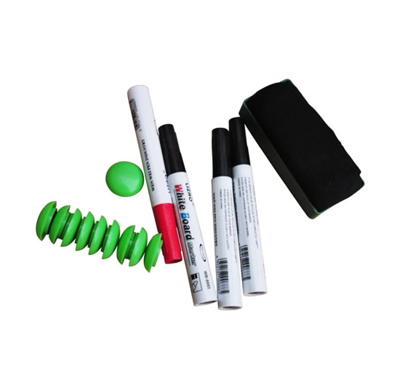 Quadro magnético branco com 10 ímãs, 1 borracha e 4 marcadores - branco - 110x80cm