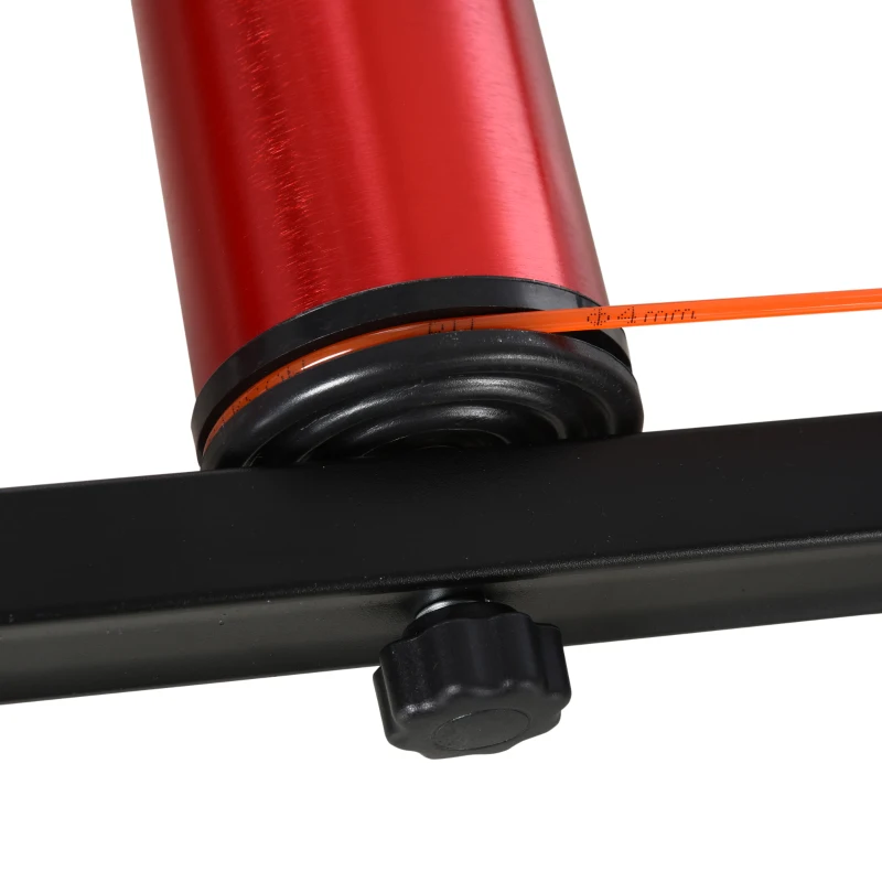 HOMCOM Rodillos para Bicicletas Entrenamiento en Interiores Rodillo Ciclismo Plegable Ajustable con Pedal Cinta Transportadora Soporta hasta 150 kg 146x55x10,5 cm Rojo y Negro