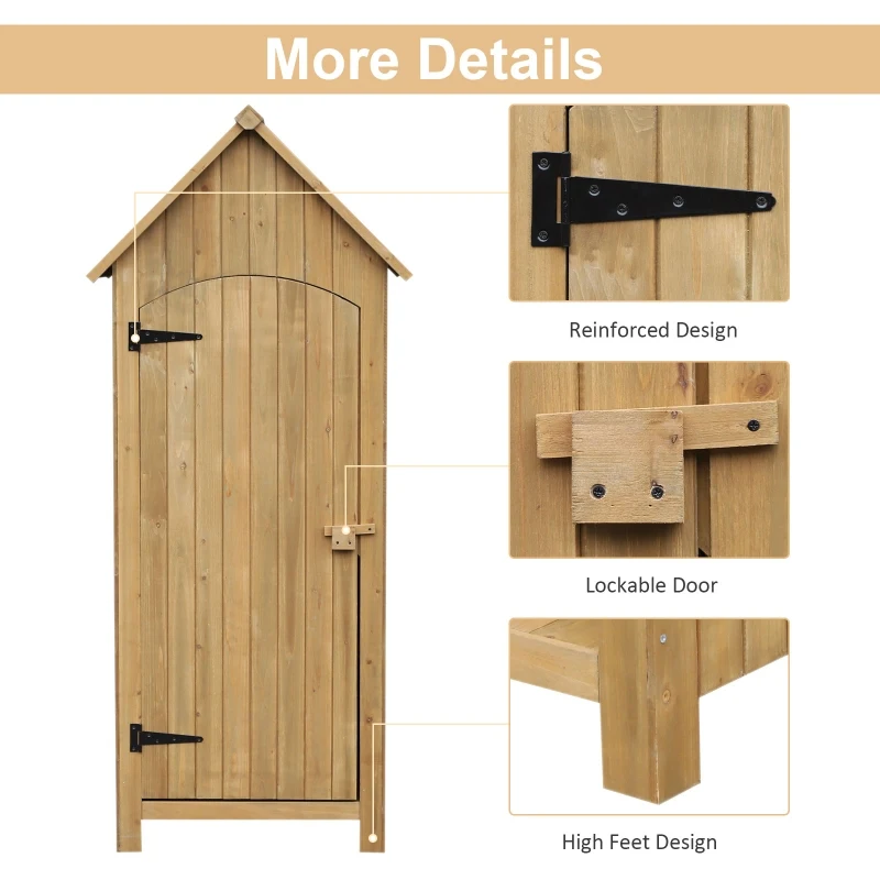 Outsunny Garden Storage Shed Backyard Tool Cabinet Tool Organizer with Asphalt Roof