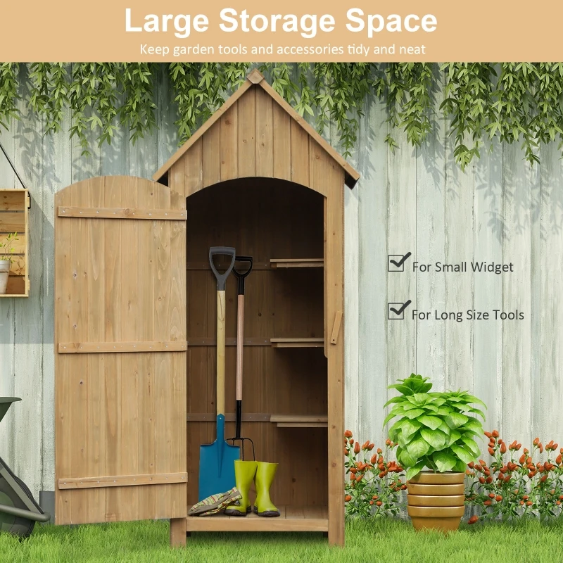 Outsunny Garden Storage Shed Backyard Tool Cabinet Tool Organizer with Asphalt Roof