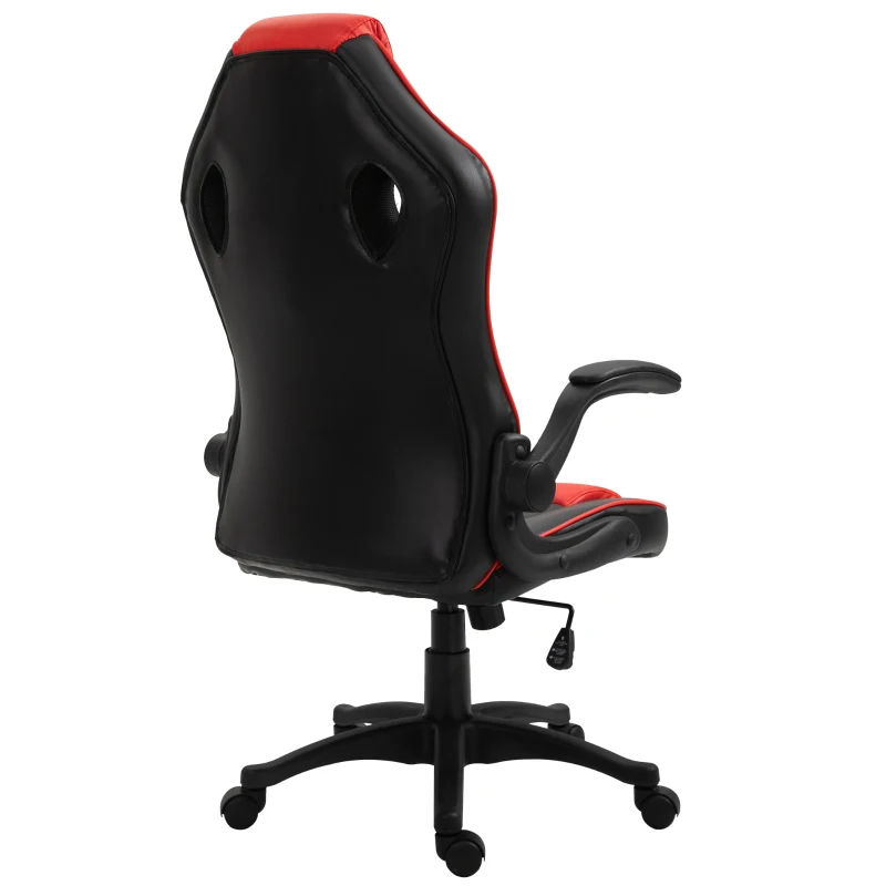 Vinsetto Home Office Video Game Racing Chair Swivel  High Back,  Ergonomic Tilt Design Flip-up Armrest Height Adjustable Free Moving for Working Relaxing