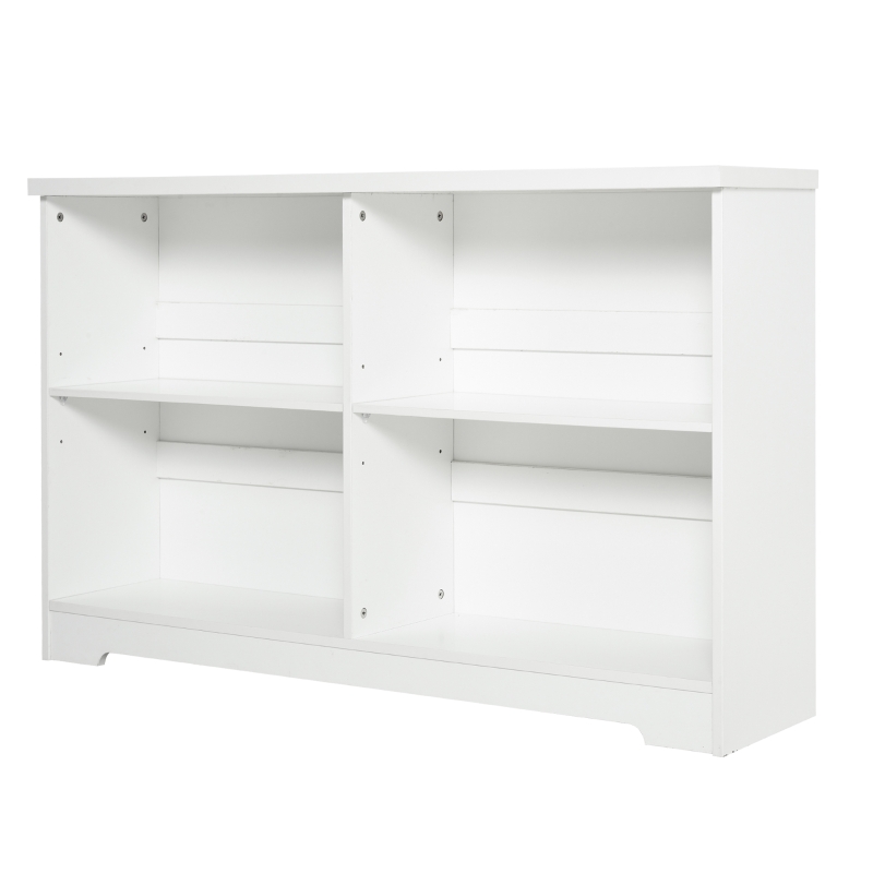 HOMCOM MDF 2-Tier Bookcase Unit White