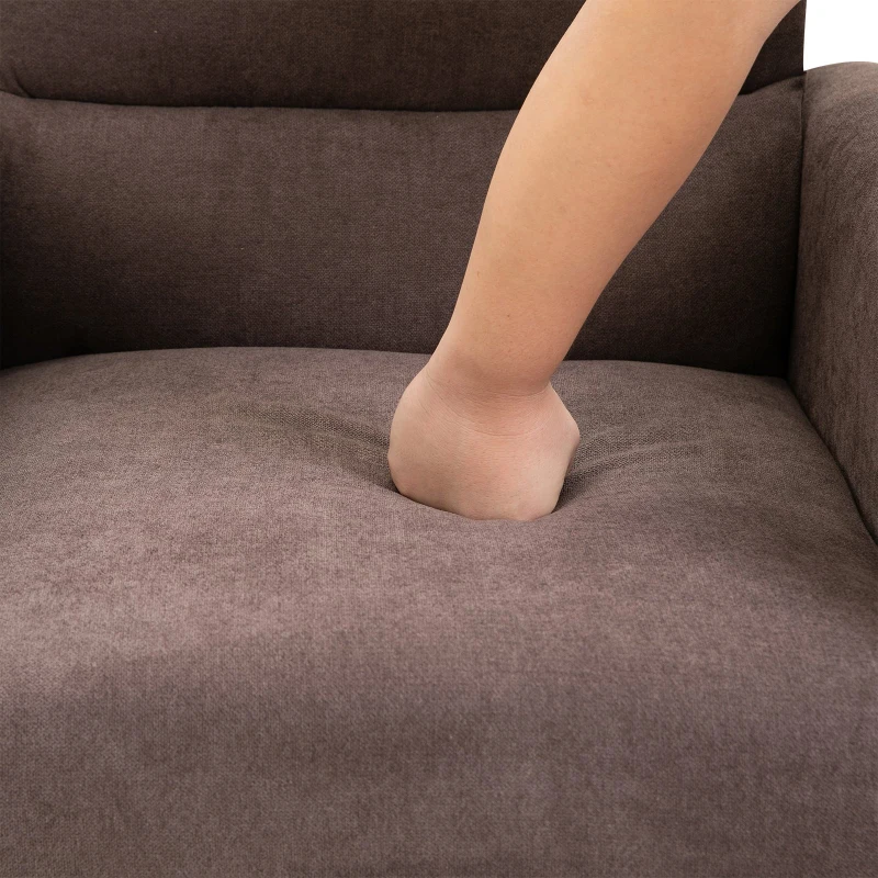 Homcom Fauteuil de relaxation grand confort dossier inclinable repose-pied ajustable flanelle marron