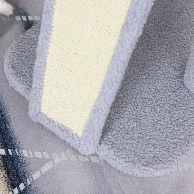 PawHut Arbre à chat griffoir grattoir centre d'activités plateforme niche boule suspendue gris