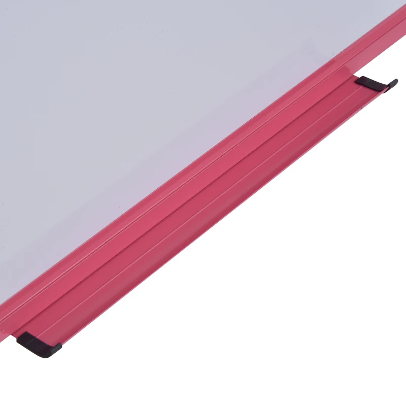 HOMCOM Chevalet de conférence pliable - tableau blanc magnétique double face - pivotant, réglable en hauteur 73L x 45l x 92-158H cm - rose