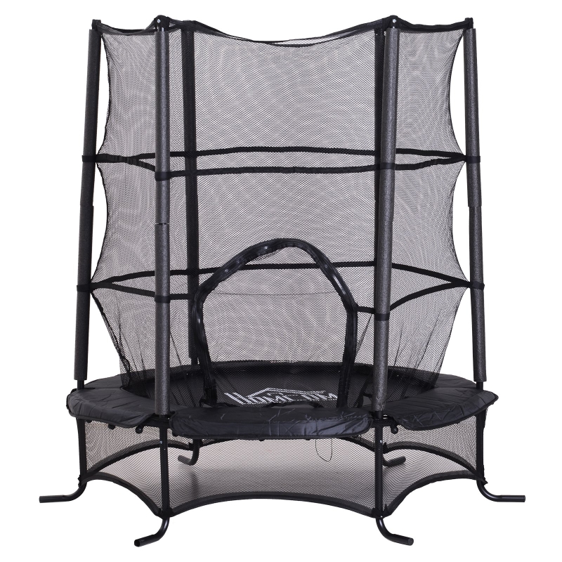 Trampoline de jardin enfants Ø 1,70 × 1,62H m noir