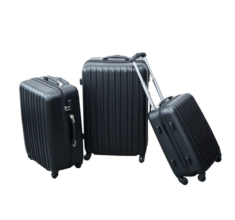 Lot de 3 valises rigide de voyage trolley bagage à roulettes 360°35 /55/75 litres abs noir neuf 15