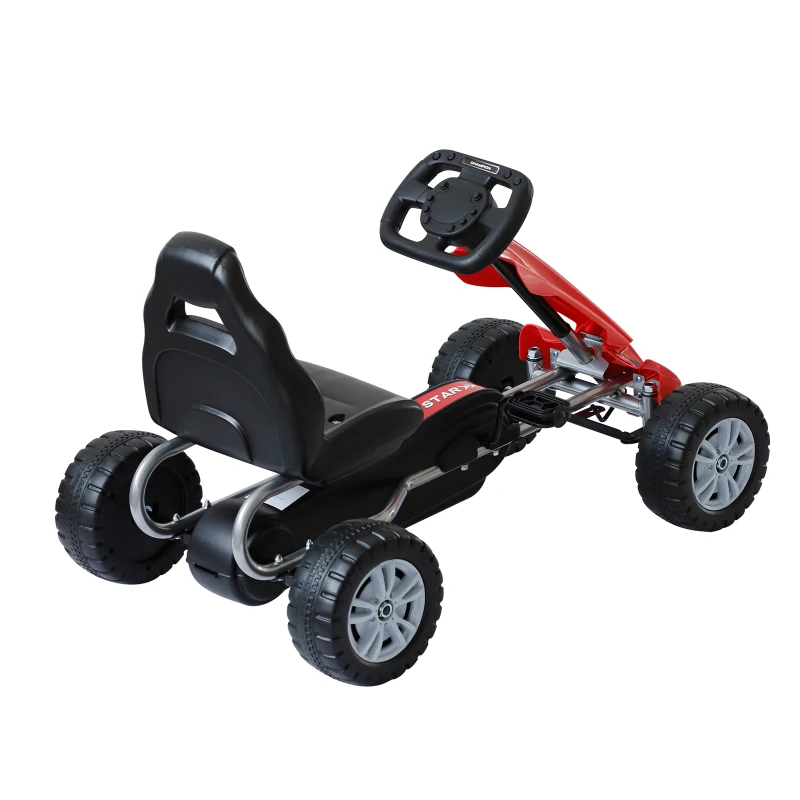 HOMCOM Vélo et véhicule pour Enfants Kart à pédales Go Kart Formule 1 Racing Rouge