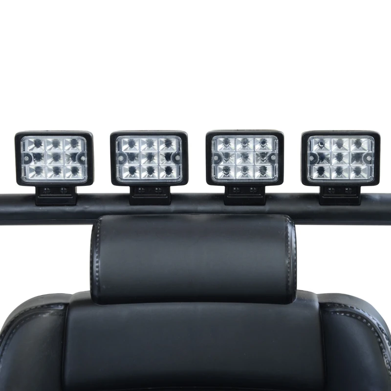 HOMCOM Voiture 4x4 électrique 12 V + télécommande 128L x 78l x 76H cm Enfants 3 à 8 Ans Effets Lumineux sonores Lecteur MP3 Blanc