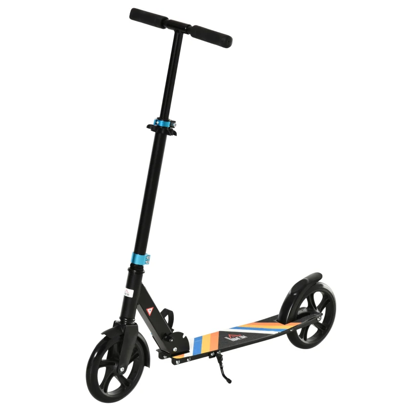 Trottinette Pliable Homcom – Aluminium, Hauteur Réglable, Roues 200 Mm, Frein Avant/arrière – Pour Ado Et Adulte Dès 14 Ans