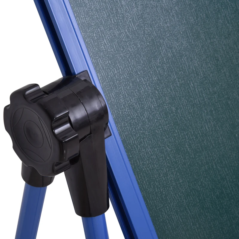 HOMCOM Chevalet de conférence pliable - tableau blanc magnétique double face - pivotant, réglable en hauteur 73L x 45l x 92-158H cm - bleu