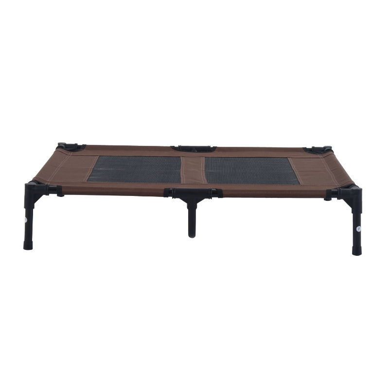 PawHut Lit Surélevé pour Chien ou Chat Surélevé Marron 92 x 76 x 18 cm