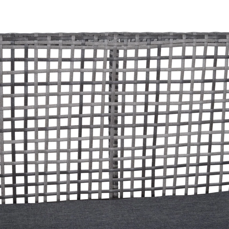 Outsunny Banc de jardin design contemporain 2 places dim. 118L x 75l x 79H cm coussin inclus alu. résine tressée polyester gris