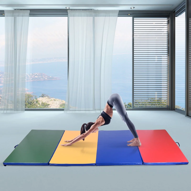 Homcom Tapis de Gymnastique et Fitness Multicolore 305 x 122 x 5 cm