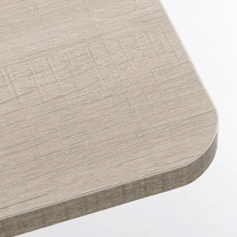 HOMCOM Bureau Informatique Design 2 étagères Grand Plateau métal Blanc Panneaux Particules Imitation Bois Gris Clair