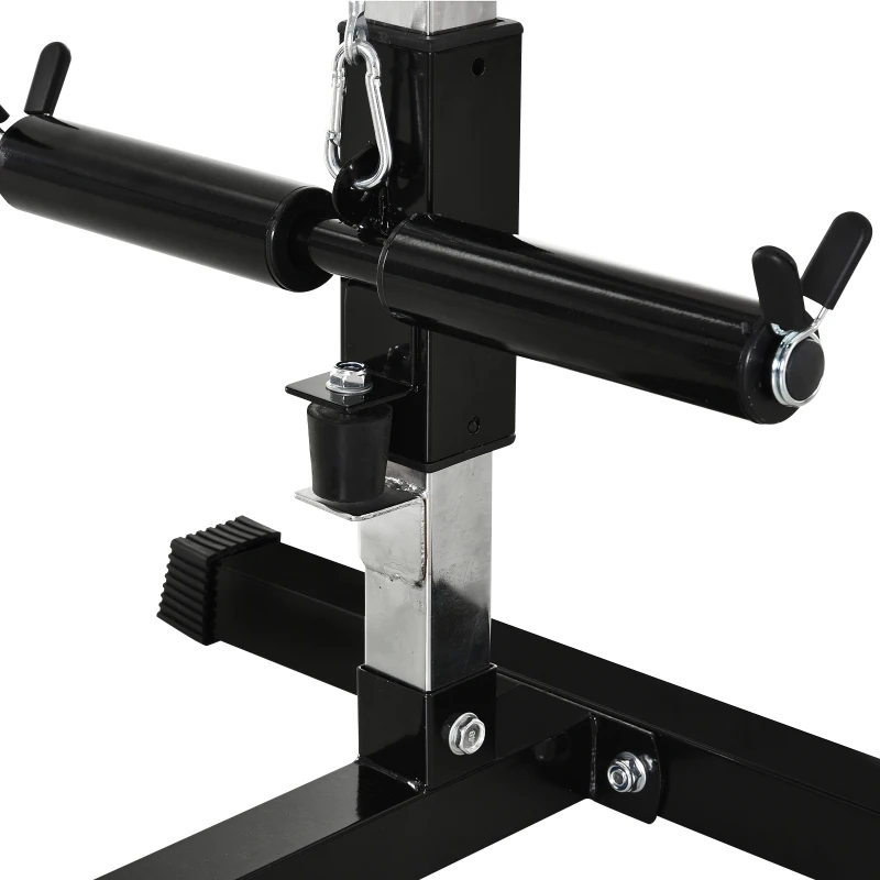 HOMCOM Station de musculation pour tirage poitrine - lat pulldown machine - banc de musculation dim. 103L x 120I x 180H cm acier noir