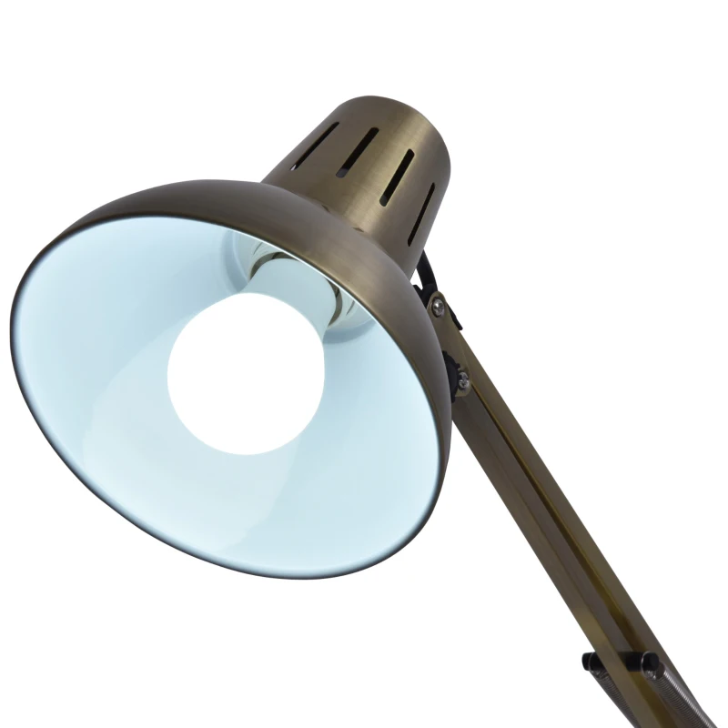 HOMCOM Lampadaire orientable design éclairage directionnel hauteur et angle réglable dim. 65L x 28l x 149-169H cm métal coloris laiton